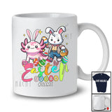 Personalized Happy Easter; Adorable Custom Name Axolotl Bunny Rabbit Basket Eggs; Family T-Shirt