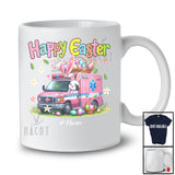 Personalized Happy Easter; Adorable Custom Name Bunny Driving Ambulance; Driver Egg Hunt T-Shirt