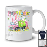 Personalized Happy Easter; Adorable Custom Name Bunny Driving Garbage Truck; Driver Egg Hunt T-Shirt