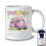 Personalized Happy Easter; Adorable Custom Name Bunny Driving School Bus; Driver Egg Hunt T-Shirt