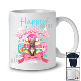 Personalized Happy Easter; Adorable Custom Name Bunny Pit Bull With Easter Eggs Hunt; Family T-Shirt