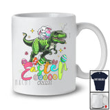 Personalized Happy Easter; Adorable Custom Name Bunny Rabbit Riding T-Rex Eggs; Family T-Shirt