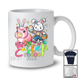 Personalized Happy Easter; Adorable Custom Name Capybara Bunny Rabbit Basket Eggs; Family T-Shirt