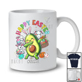 Personalized Happy Easter; Cheerful Custom Name Dabbing Bunny Avocado Eggs Hunt Family T-Shirt
