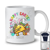 Personalized Happy Easter; Cheerful Custom Name Dabbing Bunny Taco Eggs Hunt Family T-Shirt