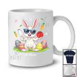 Personalized Happy Easter; Joyful Bunny Playing Bowling; Custom Name Player Egg Hunting T-Shirt