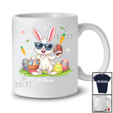 Personalized Happy Easter; Joyful Bunny Playing Football; Custom Name Player Egg Hunting T-Shirt