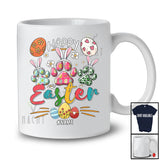 Personalized Happy Easter; Joyful Three Dog Paws Bunnies; Custom Name Family Group T-Shirt