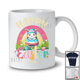 Personalized Happy Easter; Lovely Easter Custom Name Bunny Rabbit In Egg; Rainbow Family T-Shirt