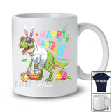 Personalized Happy Eastrawr; Joyful Easter T-Rex Bunny Dinosaur; Custom Name Eggs Hunt T-Shirt