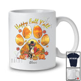 Personalized Happy Fall Y'all; Lovely Thanksgiving Custom Name Turkey Chihuahua Paws; Fall Leaf T-Shirt