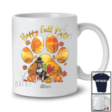 Personalized Happy Fall Y'all; Lovely Thanksgiving Custom Name Turkey Pit Bull Paws; Fall Leaf T-Shirt