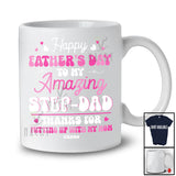 Personalized Happy Father's Day Step Dad; Adorable Custom Name Step Daughter Hearts; Family T-Shirt
