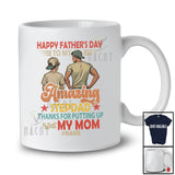 Personalized Happy Father's Day To My Stepdad; Joyful Vintage Custom Name Son; Family T-Shirt