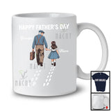 Personalized Happy Father's Day, Lovely Custom Name Grandpa Granddaughter, Footprint Family T-Shirt