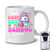 Personalized Happy First Day Of School; Adorable Unicorn; Custom Name Student Teacher T-Shirt