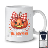 Personalized Happy Halloween; Adorable Pumpkin Face; Custom Name Girls Family Group T-Shirt