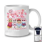 Personalized Happy Meowentine's Day; Adorable Valentine Four Cats; Custom Name Family T-Shirt