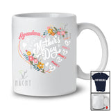 Personalized Happy Mother's Day Grandma; Lovely Flowers Heart Shape; Custom Name Family T-Shirt