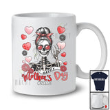 Personalized Happy Mother's Day; Amusing Custom Name Mom Skeleton Messy Bun Hair T-Shirt