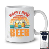 Personalized Happy New Beer; Cheerful New Year Beer Drinking; Custom Name Vintage Retro T-Shirt