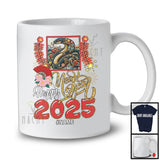 Personalized Happy New Year 2025; Joyful Chinese Lunar New Year Snake; Custom Name Family T-Shirt