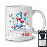 Personalized Happy Skiingmas; Amazing Christmas Skiing Snowman; Custom Name Player T-Shirt