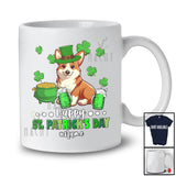 Personalized Happy St. Patrick's Day; Joyful Custom Name Corgi Drinking Beer; Drunker T-Shirt