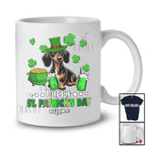 Personalized Happy St. Patrick's Day; Joyful Custom Name Dachshund Drinking Beer; Drunker T-Shirt