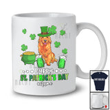 Personalized Happy St. Patrick's Day; Joyful Custom Name Golden Retriever Drinking Beer; Drunker T-Shirt