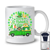 Personalized Happy St. Patrick's Day; Joyful Leprechaun Driving Pickup Truck; Custom Name Driver T-Shirt