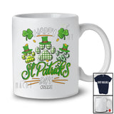 Personalized Happy St. Patrick's Day; Joyful Three Dog Paws Leprechaun; Custom Name Family T-Shirt