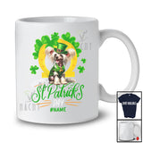Personalized Happy St. Patrick's Day; Lovely Custom Name Chinese Crested Dog; Horseshoe T-Shirt
