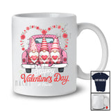 Personalized Happy Valentine's Day; Lovely Gnomes on Pickup Truck; Custom Name Couple T-Shirt