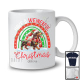 Personalized Have A Weinerful Christmas; Wonderful Custom Name Santa Dachshund; Rainbow T-Shirt