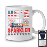 Personalized He's My Sparkler, Humorous 4th Of July Firecracker, Custom Name Couple T-Shirt
