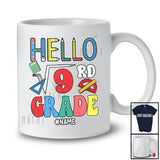 Personalized Hello 3rd Grade; Amazing Back To School Square of 9 Custom Name Math Teacher T-Shirt
