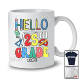 Personalized Hello 5th Grade; Amazing Back To School Square of 25 Custom Name Math Teacher T-Shirt