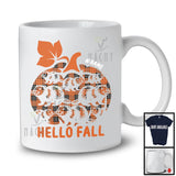 Personalized Hello Fall; Cute Halloween Thanksgiving Pumpkin Shape Plaid; Custom Name Beaver T-Shirt