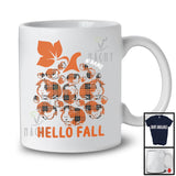 Personalized Hello Fall; Cute Halloween Thanksgiving Pumpkin Shape Plaid; Custom Name Guinea Pig T-Shirt