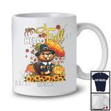 Personalized Hello Fall; Lovely Thanksgiving Tree Pilgrim Beaver; Custom Name Animal Lover T-Shirt