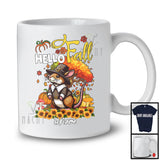 Personalized Hello Fall; Lovely Thanksgiving Tree Pilgrim Kangaroo Rat; Custom Name Animal Lover T-Shirt