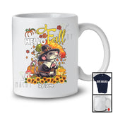 Personalized Hello Fall; Lovely Thanksgiving Tree Pilgrim Rat; Custom Name Animal Lover T-Shirt