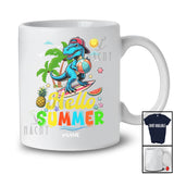 Personalized Hello Summer; Amazing Summer Vacation Custom Name T-Rex; Beach Family T-Shirt