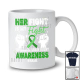 Personalized Her Fight is My Fight; Joyful Traumatic Brain Injury TBI Ribbon; Custom Name Couple T-Shirt