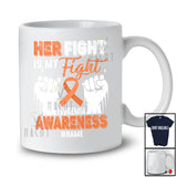 Personalized Her Fight is My Fight; Proud Leukemia TBI Ribbon Hands; Custom Name Couple T-Shirt