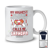 Personalized Highest Unlocked Achievement Calls Me Grandpa; Joyful Father's Day Custom Name Gamer T-Shirt
