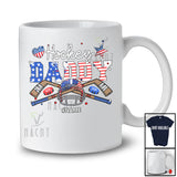 Personalized Hockey Daddy; Awesome 4th Of July Custom Name Hockey Player; Patriotic Family T-Shirt