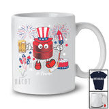 Personalized Hockey Drinking Beer; Proud 4th Of July Custom Name Hockey Player; Patriotic T-Shirt