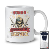 Personalized Honor The Sacrifice; Proud 4th Of July US Flag Veteran Skull; Custom Name Patriotic T-Shirt